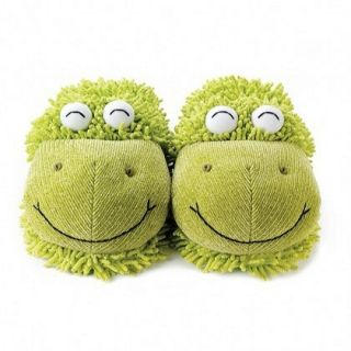 Aroma Home Adult Fuzzy Friends Warm Slippers Frog New