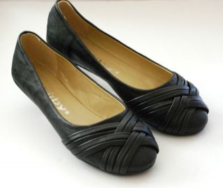 New Ballet Flats Women Round Toe Fux Leather Black Causal Walking Low