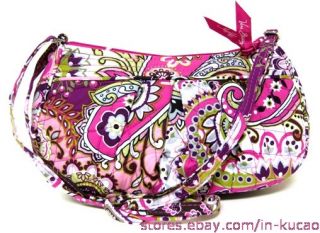 This is the Vera Bradley Frannie in Very Berry Paisley cross body