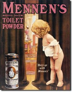 Mennens Toilet Powder Bathroom Old Vintage Advertising Tin Sign 10