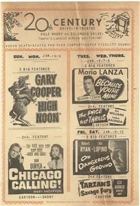  Century Drive In Tampa Florida old card Tarzan Gary Cooper High Noon