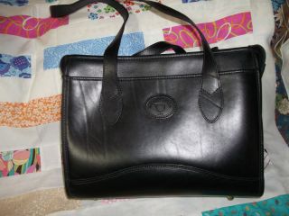 New Michael Green Black Leather Satchel Purse Hand Bag