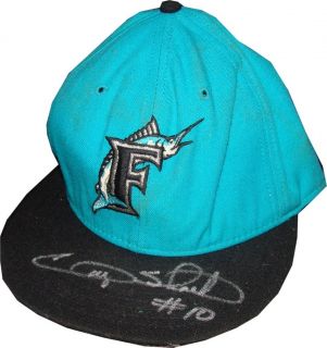 Gary Sheffield Signed Game Used Florida Marlins Hat Cap #10 New Era