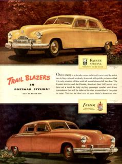  1946 Full Color Advertisement for Post War Kaiser Frazer Cars