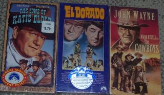 John Wayne Lot of 3 Great VHS All SEALED New in Package