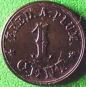  Civil War Token NY890C 2H R6 Fred A Plum 1 C Goodyear India UNC