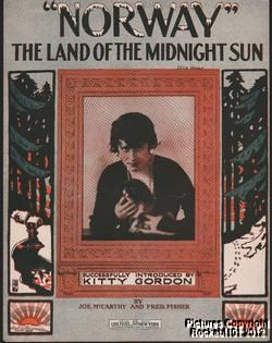 1915 Pop Sheet Music Norway Land of The Midnight Sun