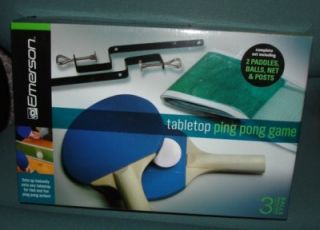 New Emerson Table Tennis Top Ping Pong Game Set Paddles Balls Net