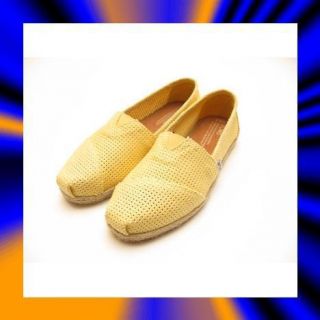 Womens Toms Perforated Canvas Classic Slip on Yellow Freetown