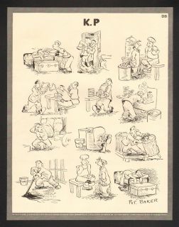 1942 George Baker Sad Sack Cartoon Illustration Art Pre Yank Rare