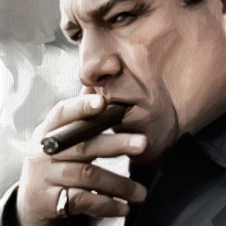 Tony Sopranos Cigar DVD James Gandolfini Painting Canvas Art Giclee