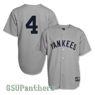 Lou Gehrig New York Yankees Cooperstown Grey Road Jersey Sz s 2XL