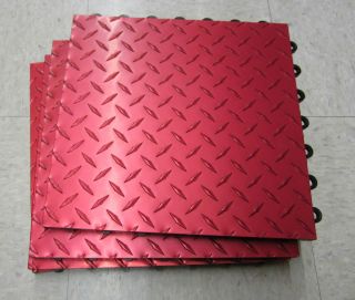 Xfloor 12 Garage Interlocking Red Aluminum Tread Floor Tile