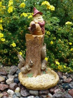 New Gnome Birdfeeder Nome 13 5 in Garden Statue Decor Figure Feeding