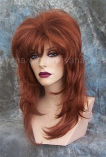 Wigs Long Layers Big Volume Bangs Drag Gorgeous Copper Red Wig US