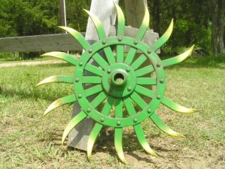 Iron Vintage Old Tiller Hoe Garden Art Wheel 1358