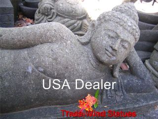 5ft Carved Stone Reclining Garden Buddha Statue 350