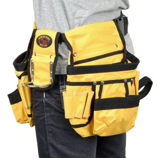 Double Pouch Pocket Tool Belt Bag with Hammer Tape Drill Screwdriver