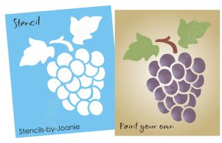 Grape Vine Stencil Grapes Wine Fruit Botanical Vineyard Cafe Shabby