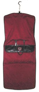 Brighton Carrier Garment Bag Ruby w Croc Leather Trim