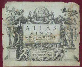 1608 Mercator Hondius Antique Copper Engraved Frontispiece 1st French