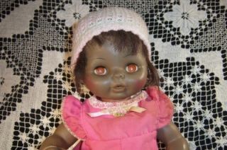 Horsman Black Americana Baby Doll Sleepy Eyes 1974 14 Vintage