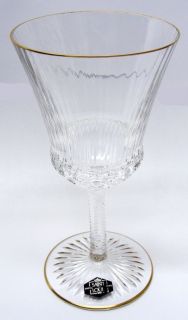  Gold Rim Crystal Stemware Glass Wine Water Goblet 7 H Noresrv