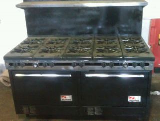  10 Burner 2 Oven Commercial Gas Range