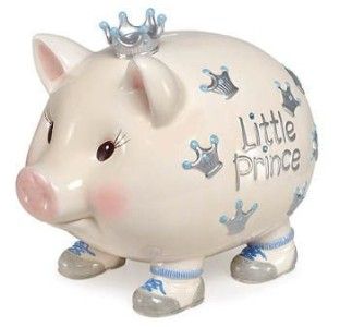 Little Prince Baby Boys Coin Piggy Bank Ceramic Jumbo Large Size New
