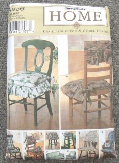  Home Sewing Pattern for Rocking Chair Pads Futon Glider Covers