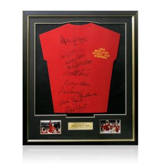 Magnificent framed embroidered 1966 World Cup final shirt, personally