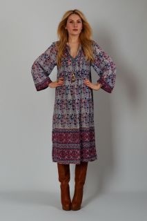 Decadently soft vintage 70s cotton gauze India Dress. Bell sleeves