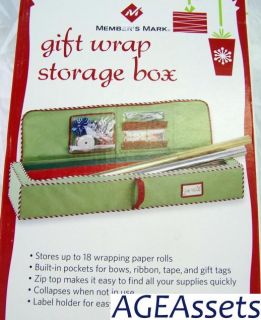 Gift Wrap Wrapping Paper Storage Organizer Box Bag by Members Mark