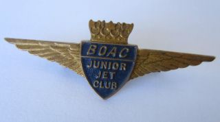  British BOAC Junior Jet Club Wing Pin Badge J R Gaunt London 1960s