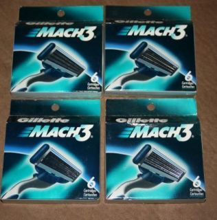 24 Gillette Mach3 Cartridges Mach 3 blades Refills Use Turbo M3 Power