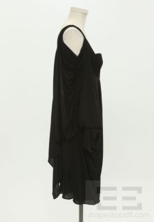 Giambattista Valli Black Sleeveless Drape Detail Dress