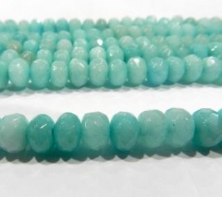 5x8mm Natural Faceted Brazil Aquamarine Gemstones Jade Loose Beads 15