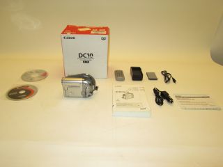 You are bidding on a used Canon DC10 DVD Camcorder . It comes with