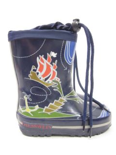 Giesswein Boys Navy Blue Graphic Rain Boots Sz 6