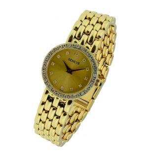 Geneve 14k Gold and Diamond Watch Ladies Jewelry Fashion