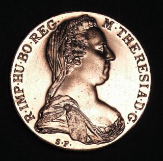 Austria Hungary 1780 MTT 200th Anniversary Silver Restrike Coin w Edge