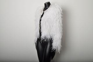 GIVENCHY EXCLUSIVE JEWELLED OSTRICH FEATHER FUR BOLERO JACKET