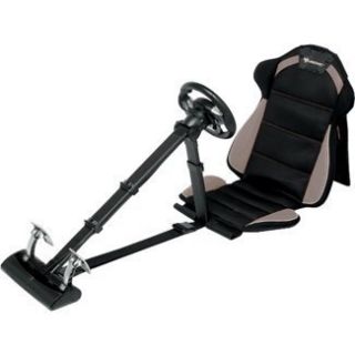   Racing Racin Pro Seat Steering wheel and Pedals for PS3 PC Gray Grey