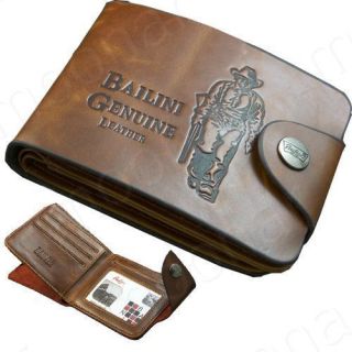 Cowboy Mens Genuine Leather Bifold Wallet Multi Pocket Purse Passcase