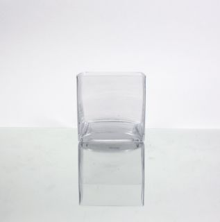 inch Cube Square Clear Glass Vases Wholesale Vase