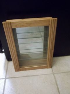 Nice Wood and Glass Wall Display Cabinet with Shelves
