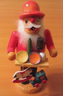 Santa with Toys Smoker Richard Glasser Wood Art Seiffen Erzgebirge