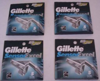 20 Gillette SensorExcel Sensor Excel Razor Refill Cartridges 4 X 5 NEW