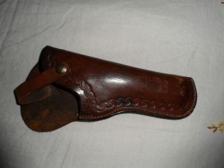 VTG GEORGE LAWRENCE CO 45A BROWN LEATHER HAND TOOLED HEAVY DUTY