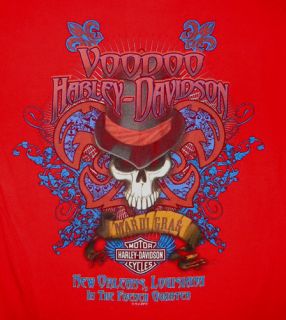 Harley Davidson Voodoo T Shirt Biker Motorcycle New Orleans French